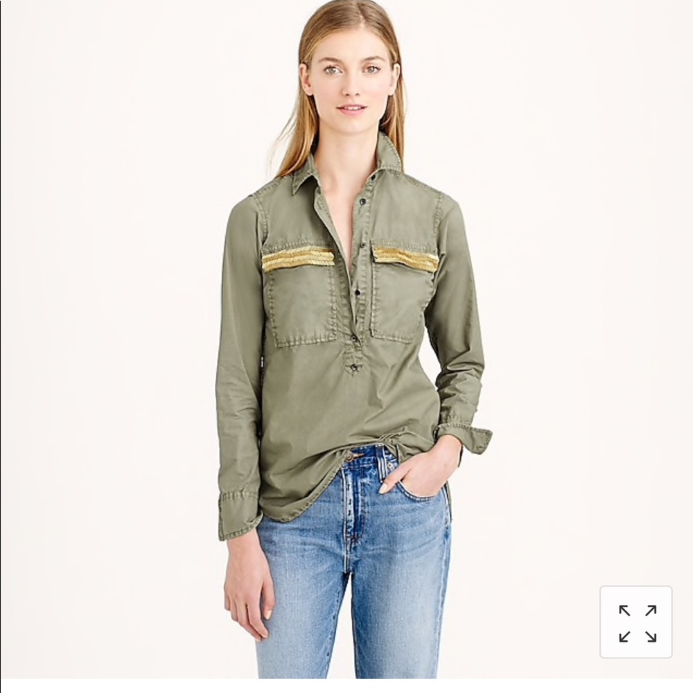 J. Crew popover with beading detail